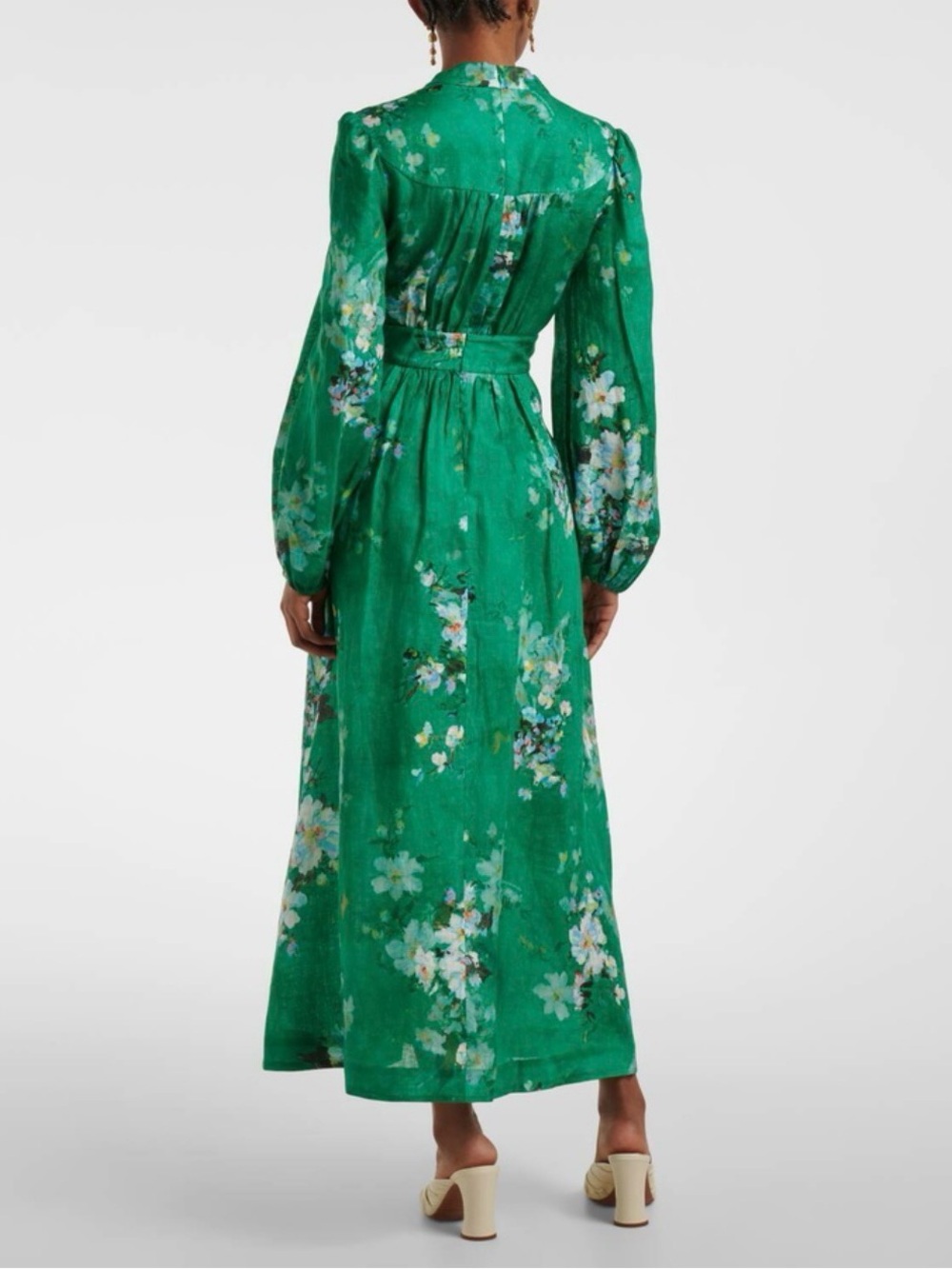 Zimmermann Everley Plunge floral linen midi dress - Picture 3 of 14